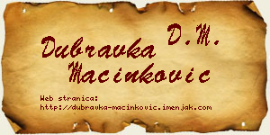 Dubravka Mačinković vizit kartica